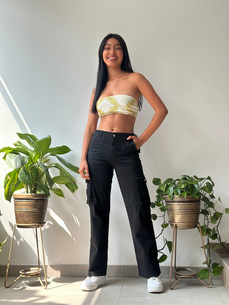 Pantalón Cargo Regulador Hebilla - Negro