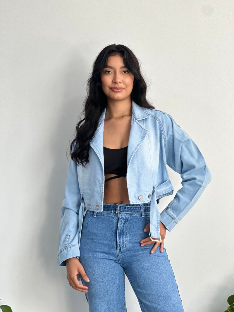 Casaca Gabardina - Celeste Claro