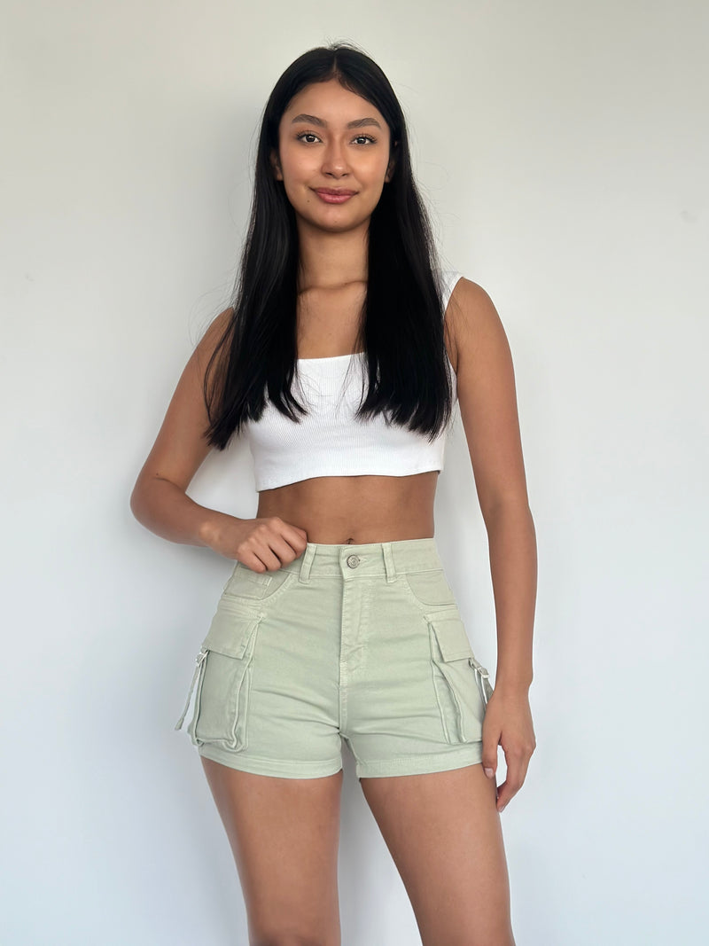 Short Cargo - Verde Pastel