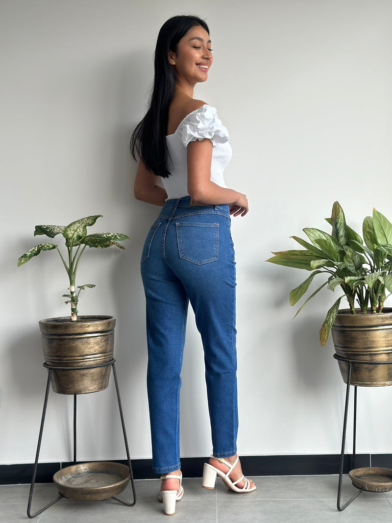 Pantalón Mom - Acero