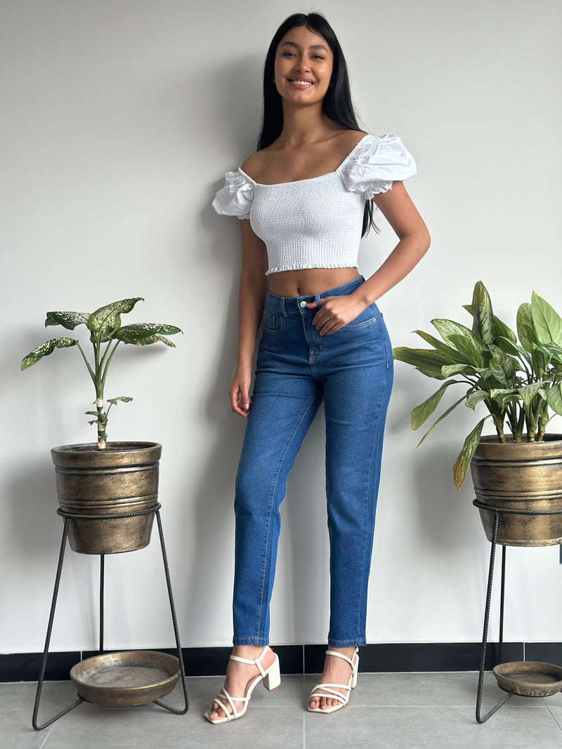 Pantalón Mom - Acero