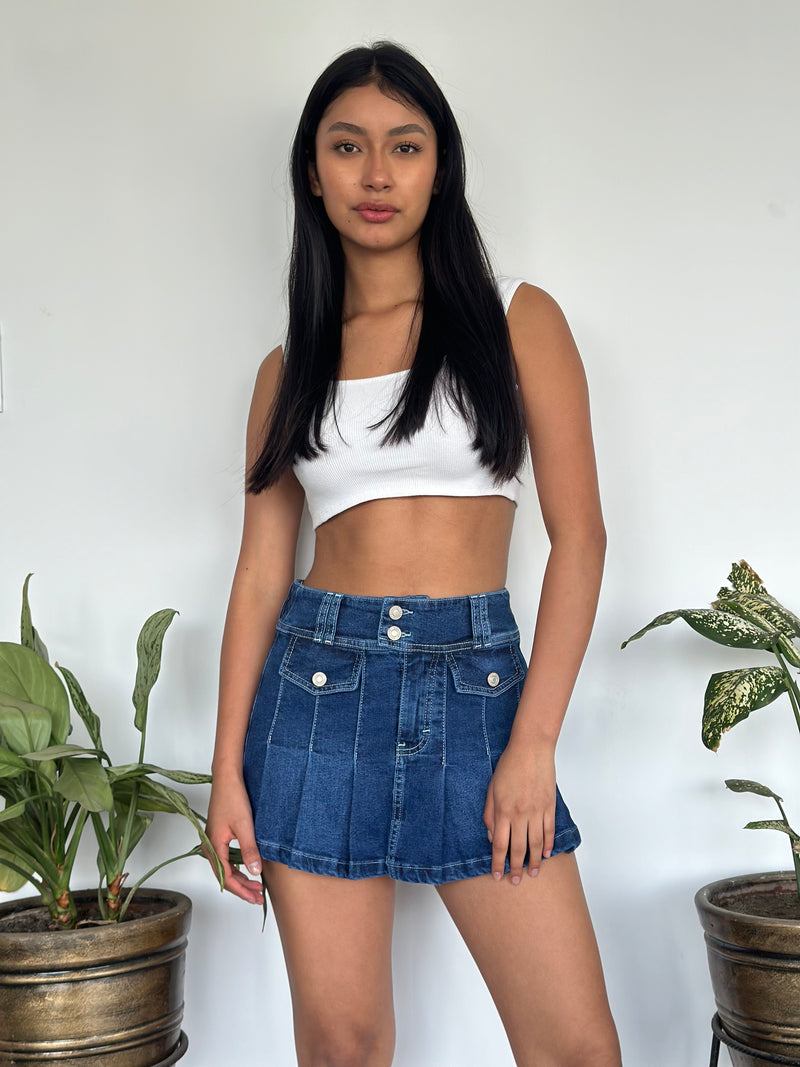 Falda Short Luz - Azul Cristal