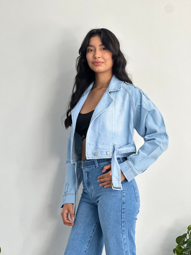 Casaca Gabardina - Celeste Claro