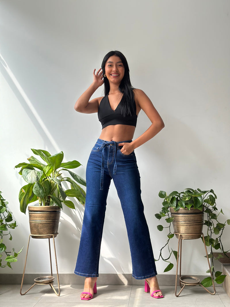 Pantalón Palazo Largo - Azul Cristal