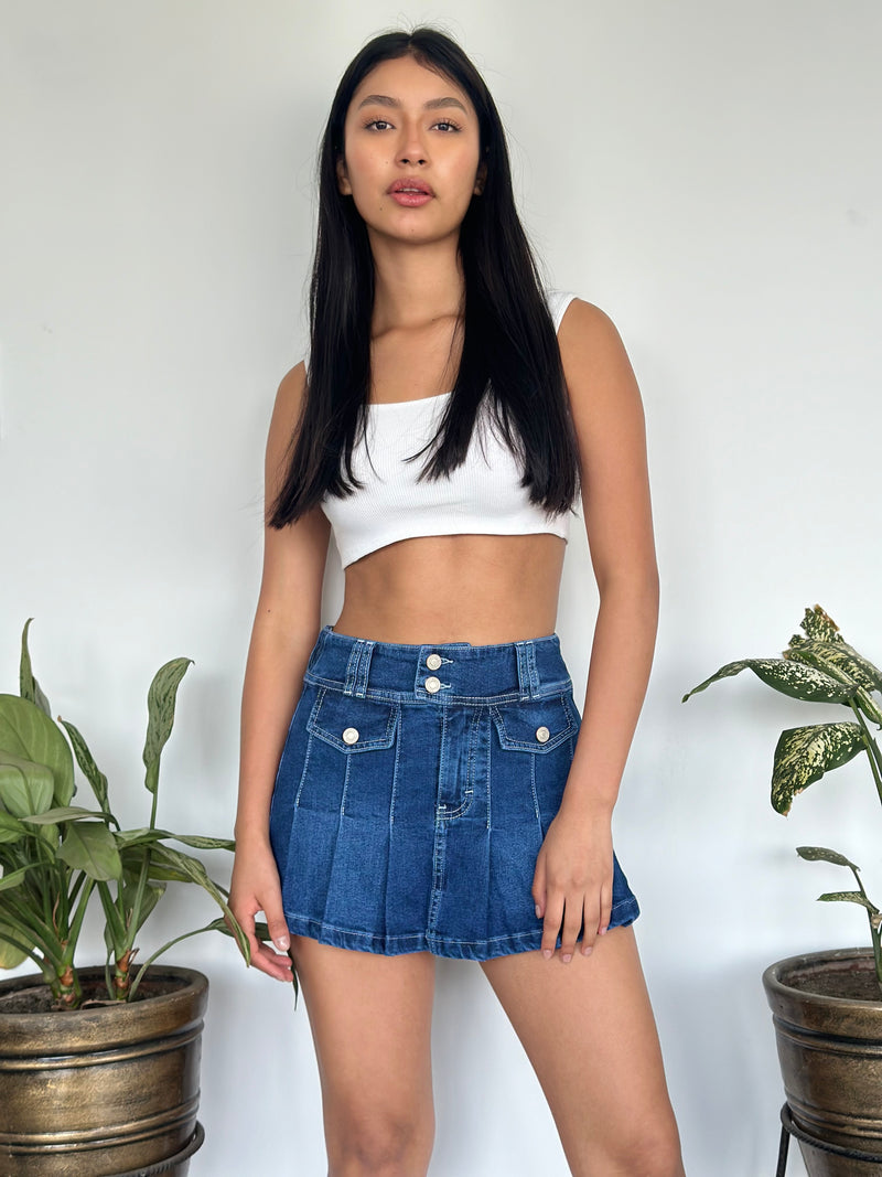 Falda Short Luz - Azul Cristal