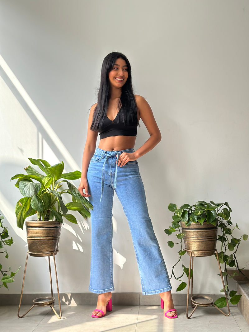 Pantalón Palazo Largo - Celeste