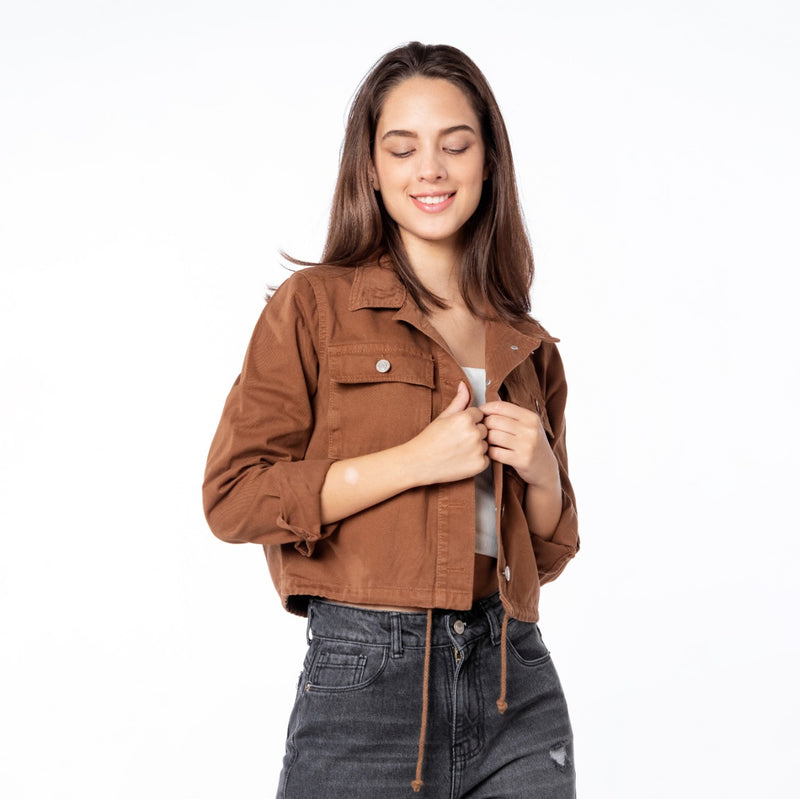 Casaca Oversizes Corta - Camel